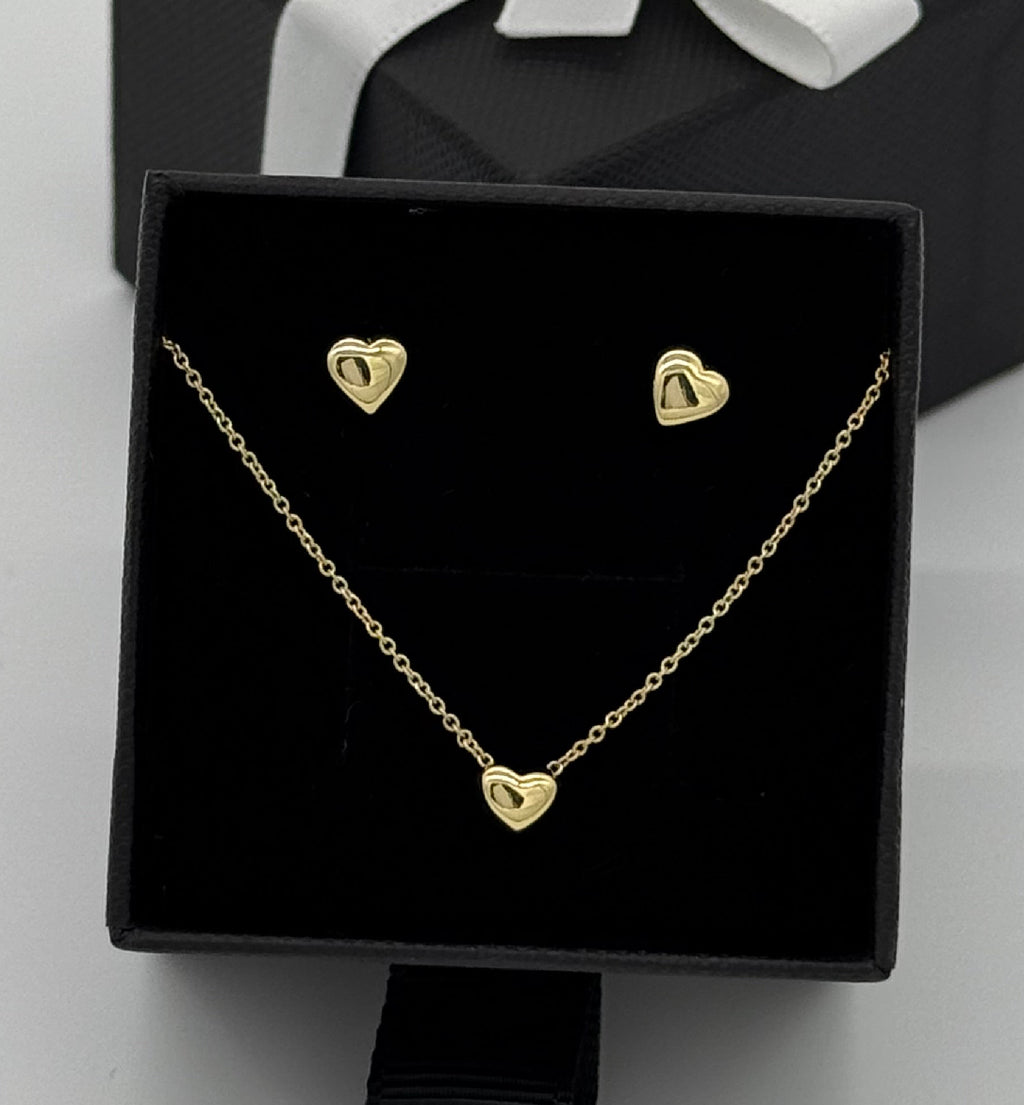 Runde Herzen | Collier und Ohrstecker