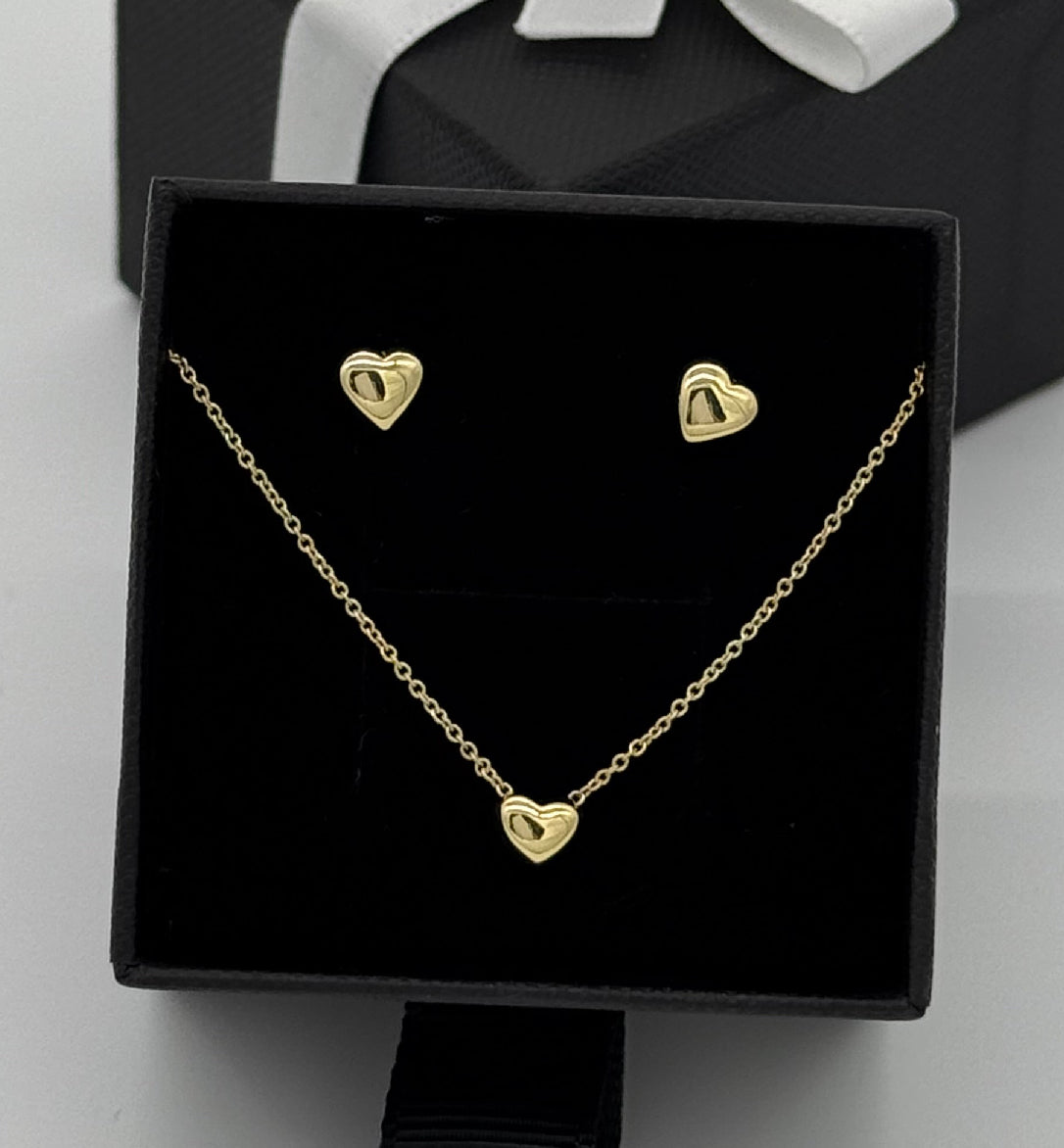 Runde Herzen | Collier und Ohrstecker