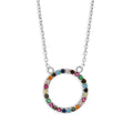 Collier 26 bunte Steine | Echt Silber 925