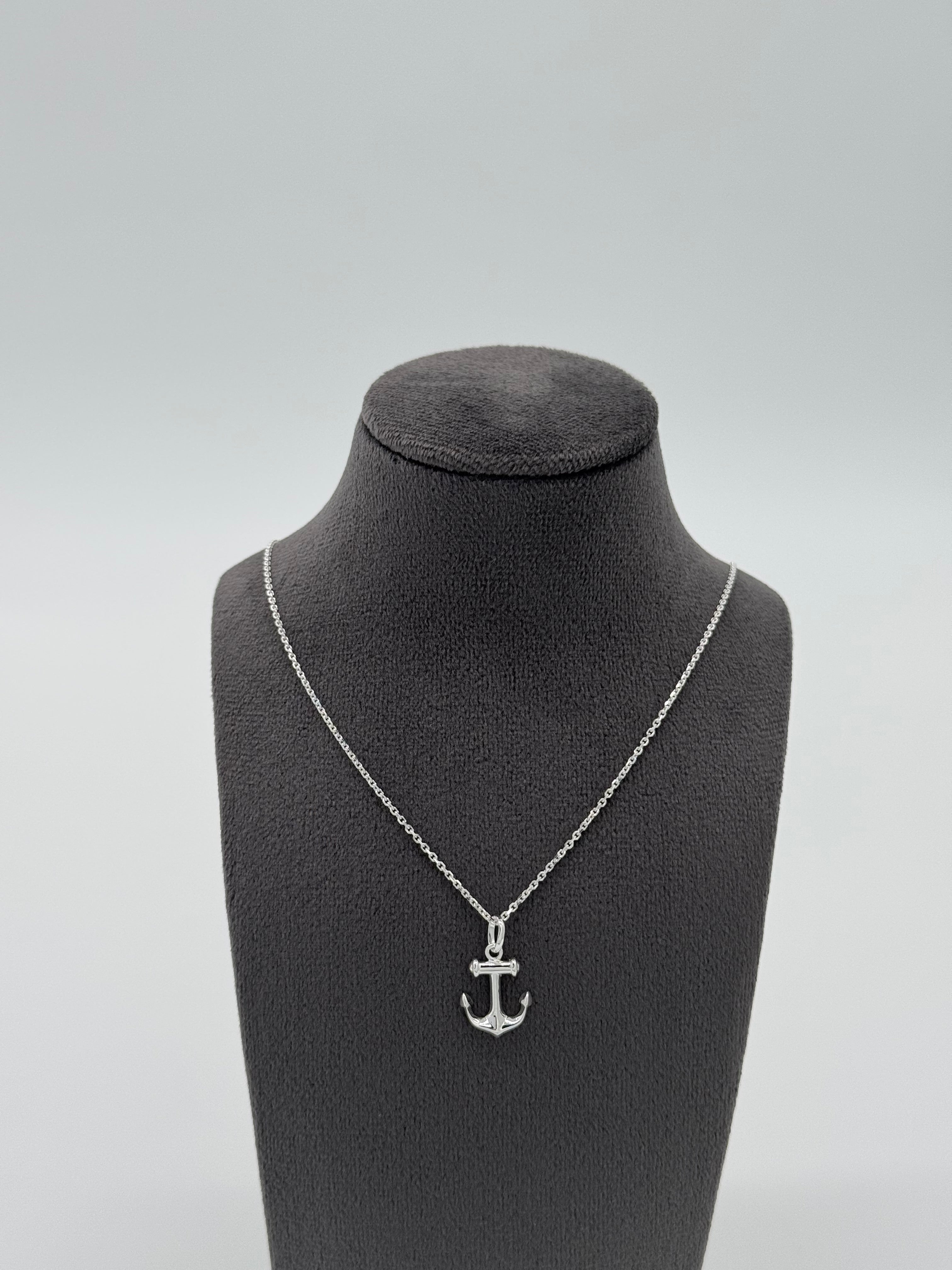 Glänzender Anker mit Ankerkette | 925 Silber