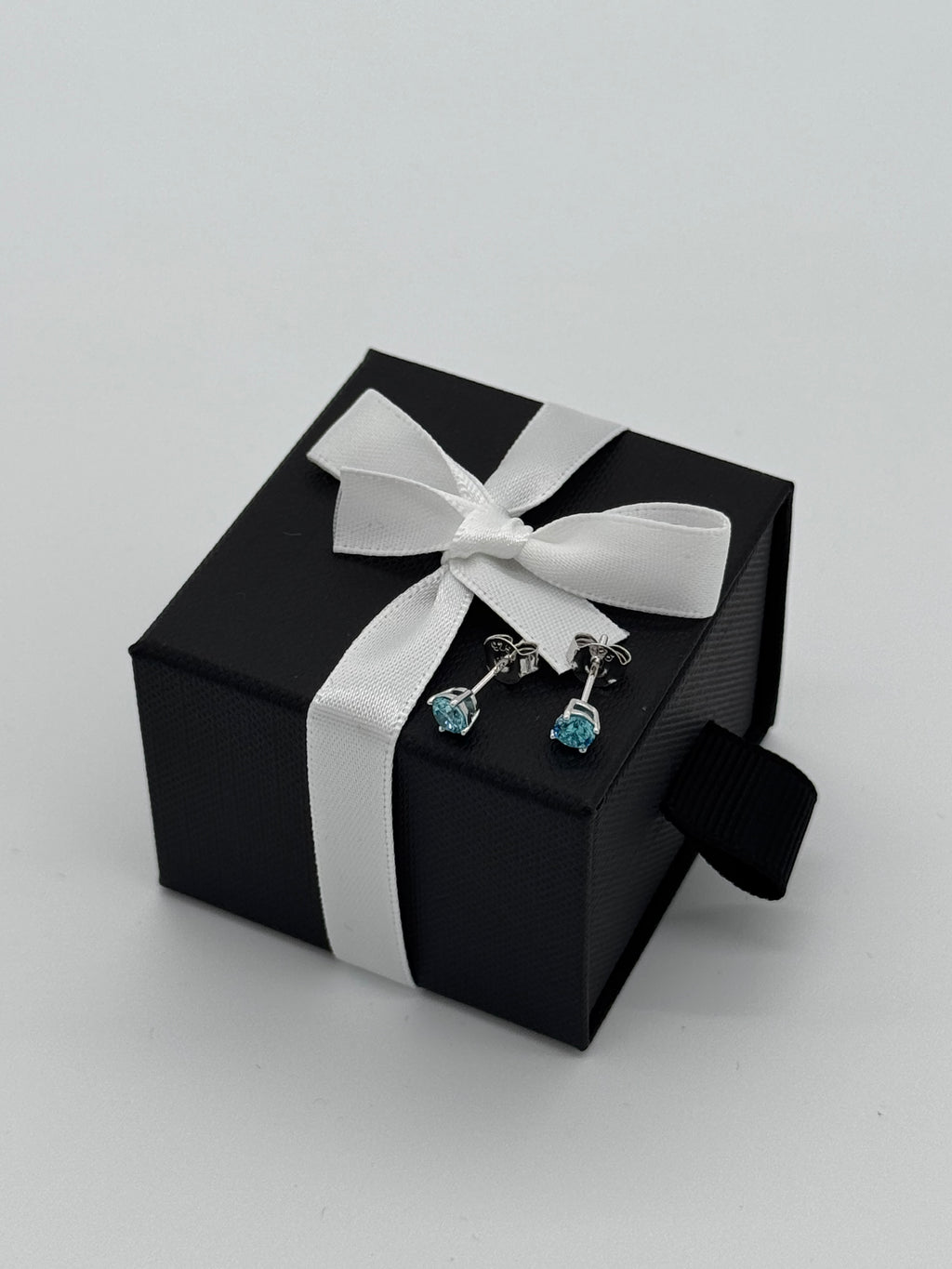 Ohrstecker Silber 925 - Aqua Mare 4mm