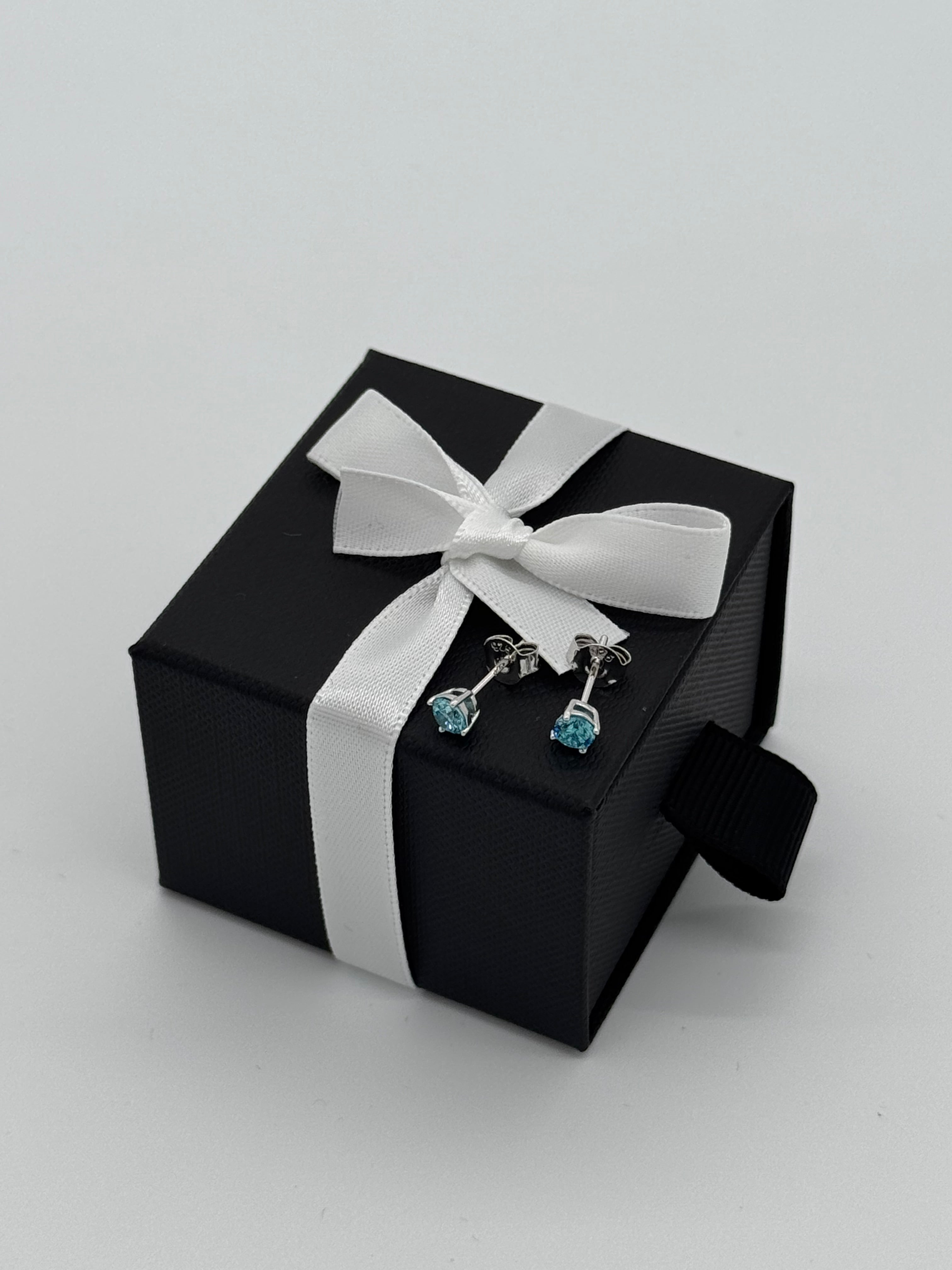 Ohrstecker Silber 925 - Aqua Mare 4mm