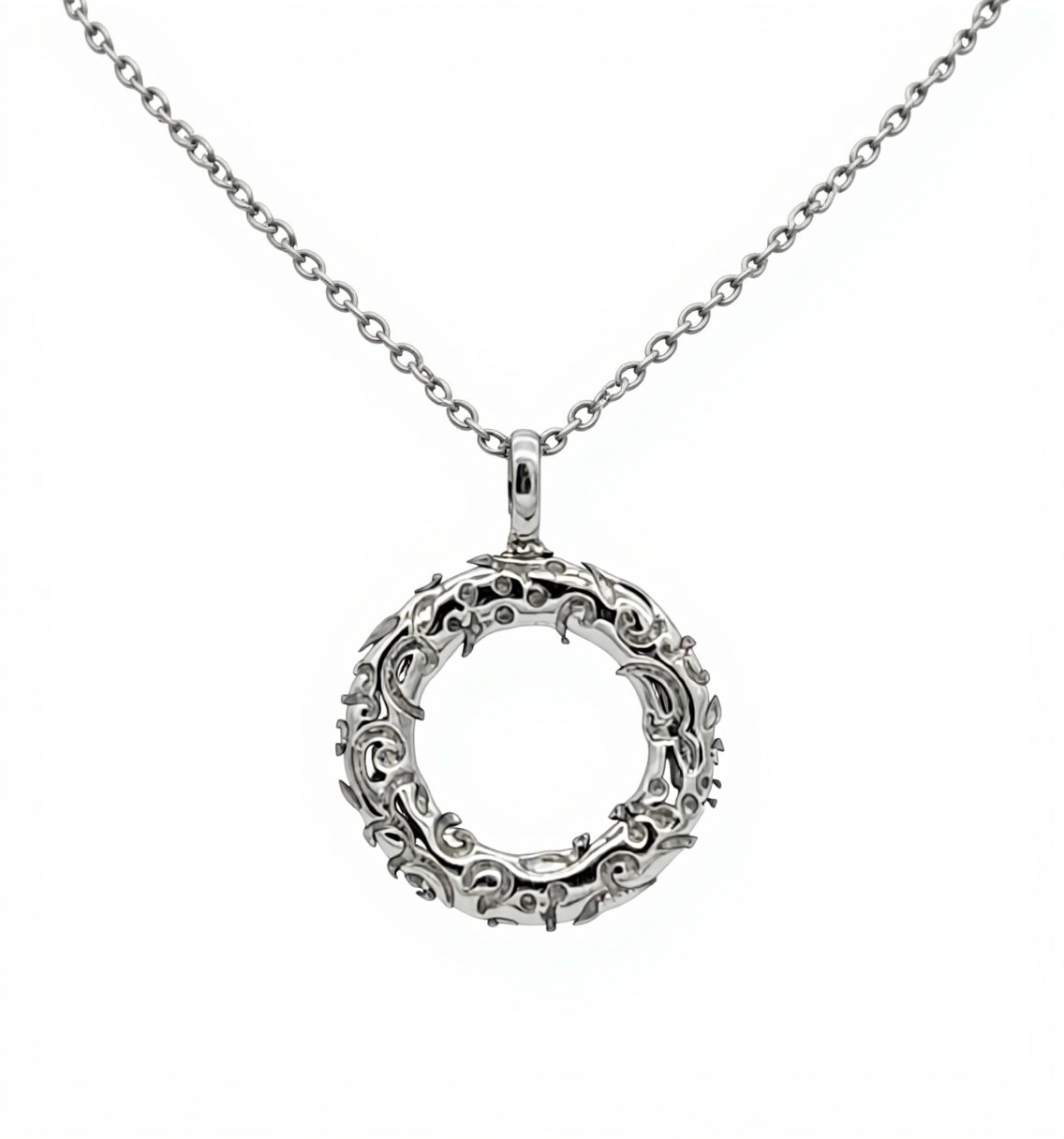 Rundes Muster Collier Silber 925 - Kreis