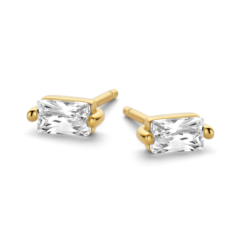 Ohrstecker Baguetteform | Silber vergoldet