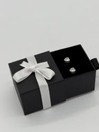 Ohrstecker Herz in Weiß | Silber 925