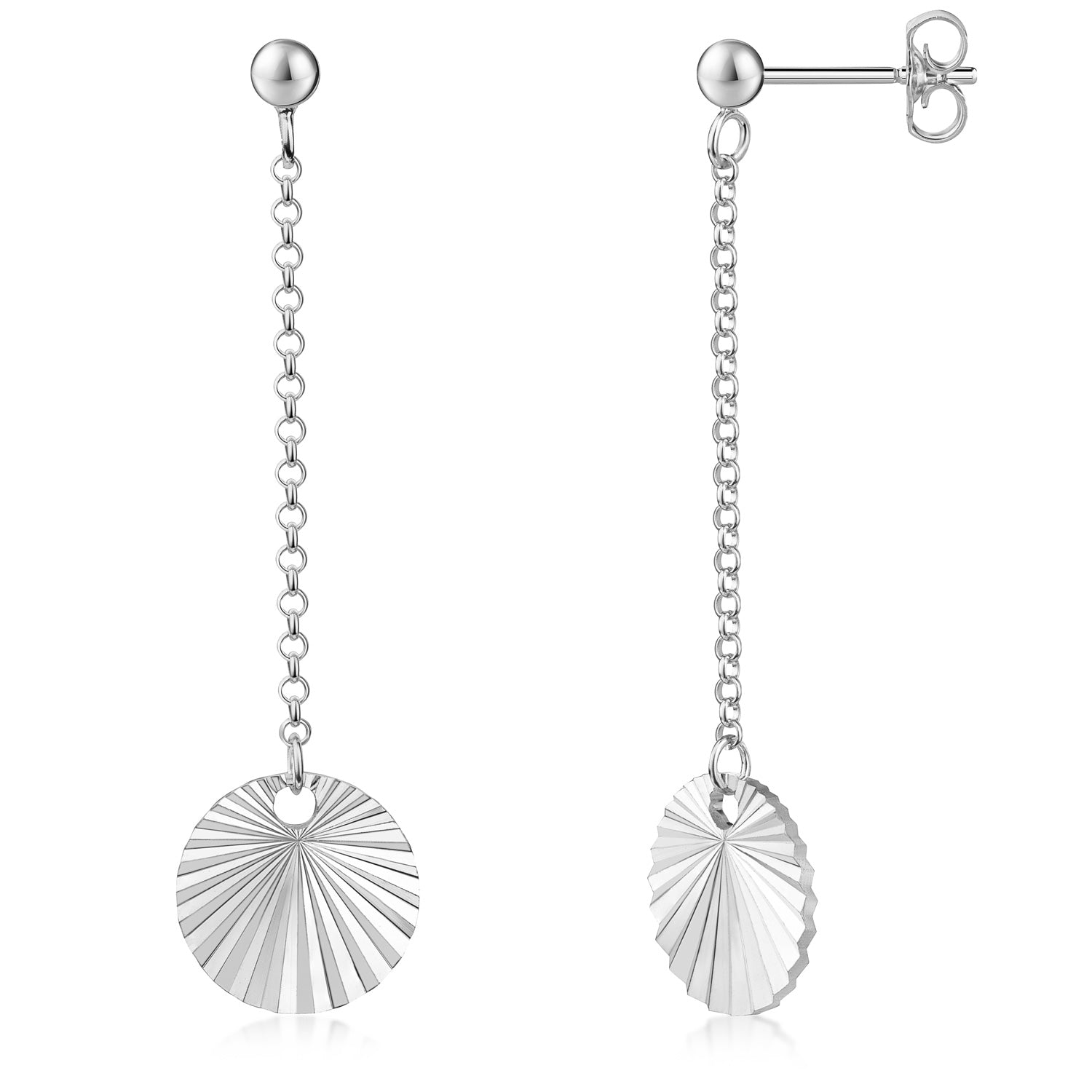 Ohrstecker mit Anhänger diamantiert | Echt Silber 925