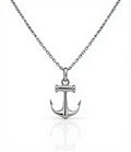 Glänzender Anker mit Ankerkette | 925 Silber
