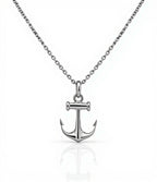 Glänzender Anker mit Ankerkette | 925 Silber