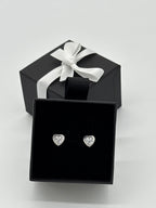 Ohrstecker Herz in Weiß | Silber 925