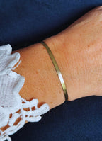 Goldenes Doppelpanzerarmband flach | Silber vergoldet