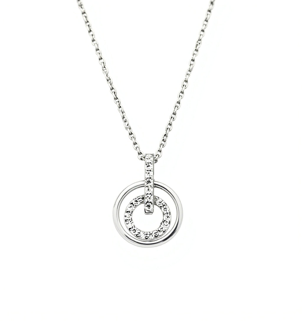 Funkelndes Circle Collier mit 21 Steinen in 925 Silber