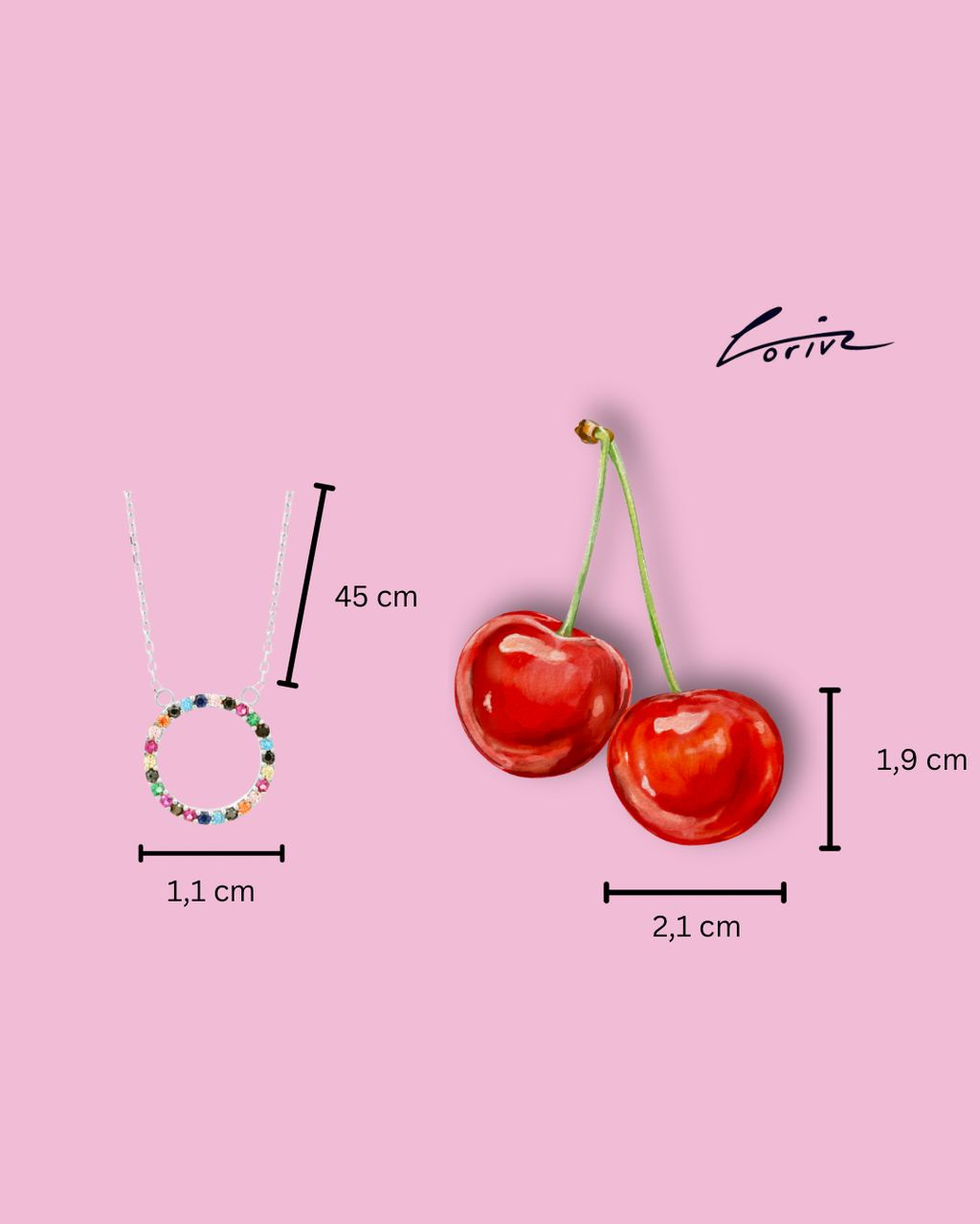 Collier 26 bunte Steine | Echt Silber 925